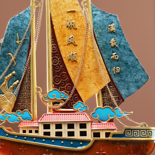 大明铜匠一帆风顺铜帆船摆件客厅老板办公室桌面高档装饰乔迁升职开业礼品