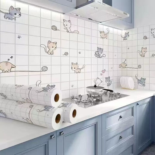 Vinoya Kitchen a prueba de agua Pegatina resistente a la pared Autoadhesiva Papelada de pared a prueba de humedad Papeta de escritorio de alta temperatura Hojas de escritorio-Fabricante de 2 metros de largo-60 cm de ancho-686 personas están trabajando juntas
