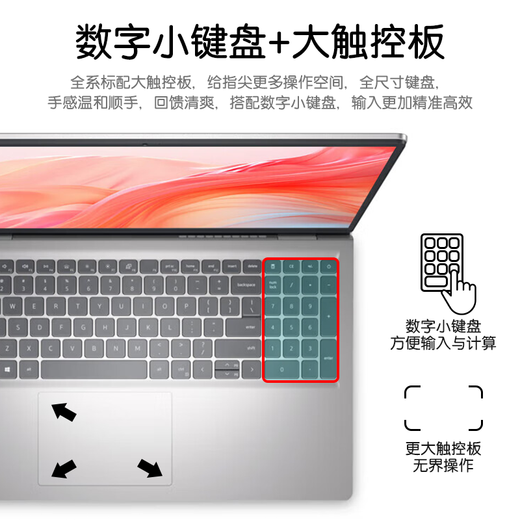 Dell (DELL) Lingyue 15Pro3530/DC15250 thin and light notebook 15.6-inch student office and home business metal ultra-thin notebook 120HZ ultra-thin notebook AIPC laptop new Core3-100U 120Hz high refresh rate 16G 512G high