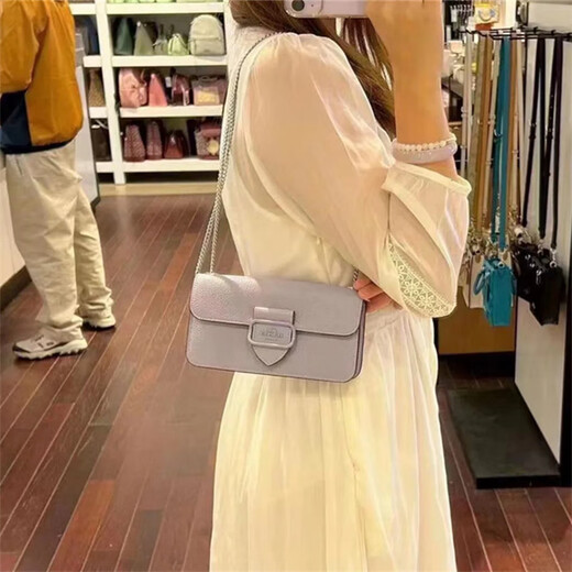 蔻驰（COACH）奢侈品女包新款Morgan20 拼色经典老花单肩包斜挎包链条包腋下包 紫色CJ687-SVM4 长20cm 宽4cm 高11cm 小号