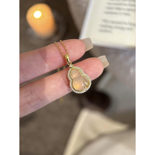 QUAMER Old Phoenix Gold Store New Chinese Style National Style Fulu Gourd Necklace Women's Sterling Silver 925 Light Luxury Niche Goddess Festival Gold Color