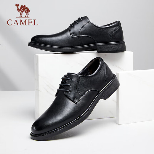 Camel (CAMEL) cowhide lace-up derby casual business formal leather shoes for men GE12226983 black 40