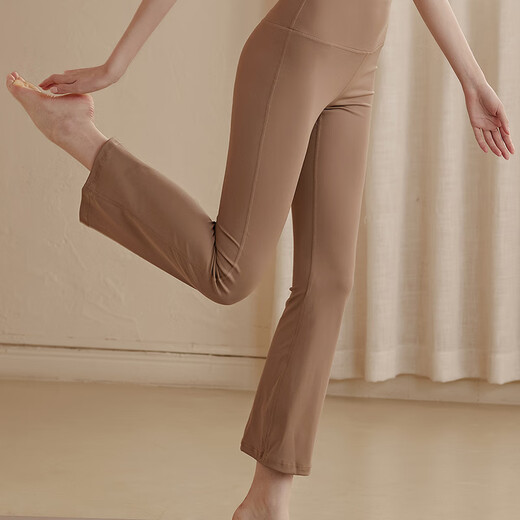 LULUUVTTOH High Waist Hip Lifting Yoga Pants Women's Nude Flared Pants Seamless Stretch Pants Pilates Sports Fitness Wide Leg Pants Scented Whale Blue M Recommended 95-110 Jin Jin equals 0.5 kg