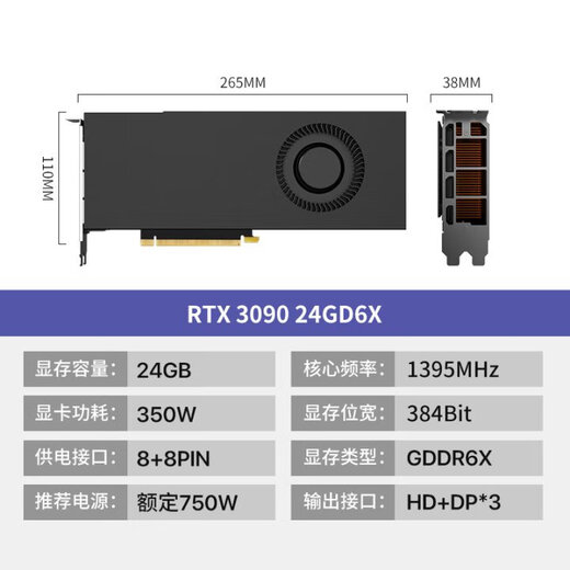 NVIDIA RTX3060/3080TI/3090 24G new customized turbine AI deep learning large model professional graphics card new RTX3090 24G public version turbine