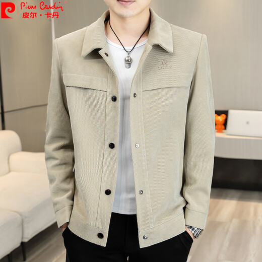 Pierre Cardin Men's Jacket Men's Spring and Autumn Trendy Casual Lapa Caet 2025 New Spring Men's Top LJK695 Gray XL [Adecuado para 120-135Jin [Jin iguala 0.5 kg]]]