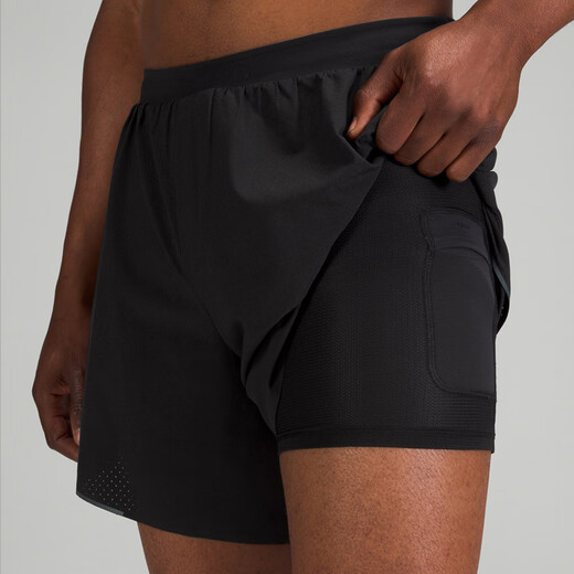 lululemon丨Fast and Free Men's Sports Shorts 6' *Line LM7AU8S Running Black Exclusive M