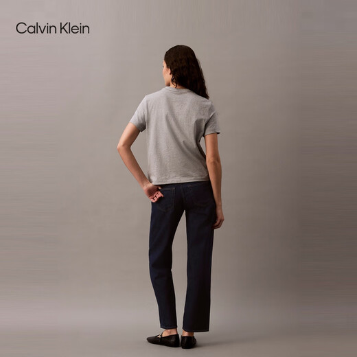 Calvin KleinJeans【复刻90系列】25春夏新款女士ck亚麻直筒牛仔裤47AB718 RBW-牛仔深蓝 28