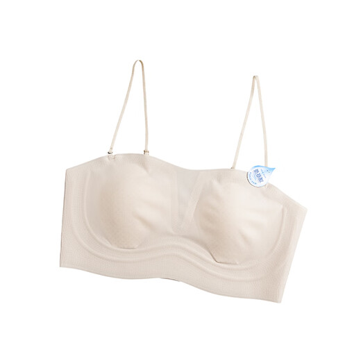 Gemanduo's beautiful back, big breasts, small breasts, summer ultra-thin, invisible, strapless tube top, anti-exposure, one-word ice silk bra, champagne white, one size fits all (80-140Jin Jin equals 0.5kg)