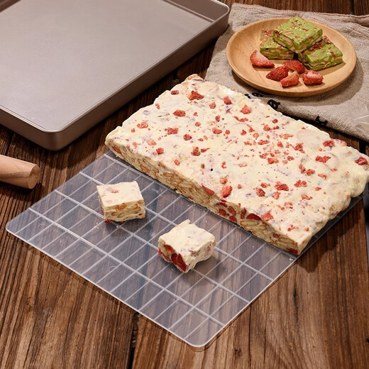 Enjoy Snowflake Crisp Mold Plate Toffee Nougat Grinding Tool Non-stick Biscuit Baking Pan Oven Baking Complete Tool Set (Rectangular) Large Nougat/Snowflake Crisp 4-piece Set