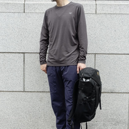 始祖鸟（ARC'TERYX）始祖鸟/Arcteryx男士Cormac50+防晒透气速干长袖T恤X9719 黑灰色Black Heather XS