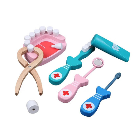 儿童玩具牙医套装过家家仿真科教玩具幼儿园早教开智牙齿模型新款 牙医六件套XL1340