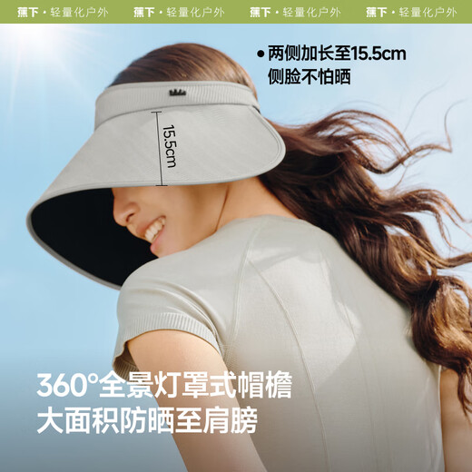 Beneunder lampshade hat large brim sun hat women's vinyl sun hat full face sunshade empty top hat sun hat BM563 gray