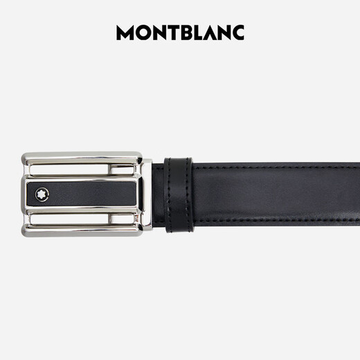Montblanc Montblanc Placa rectangular Hebilla Hollow Hollow Black/Brown Cinturón de doble cara 3CM 114423 Regalos para el Día de San Valentín chino
