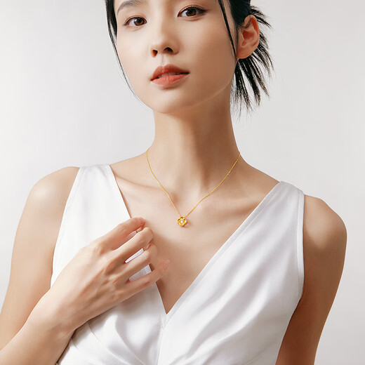 Made in Tokyo, four-leaf clover gold necklace for women 999 pure gold cultivated diamond pendant gift for girlfriend and wife 1.3g