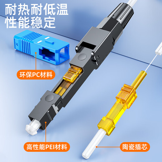 赛纤光纤冷接子SC对接器FTTH预埋式SC皮线光纤快速连接器50/100支装移动联通电信级SCUPC方头冷接子 冷接组合