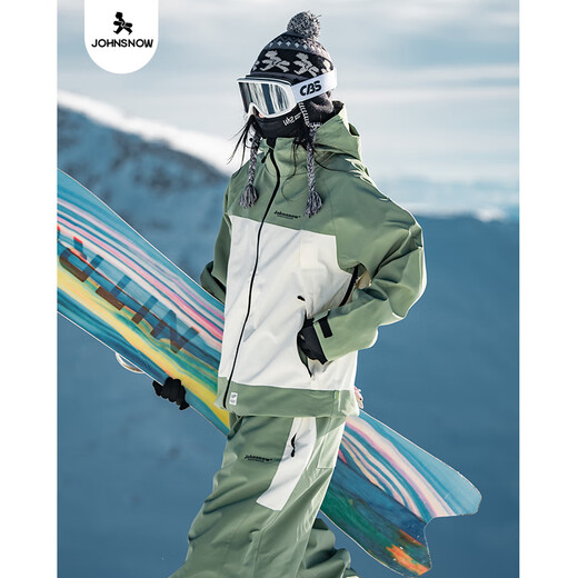 John Snow Ski -Anzug koreanische Version Single und Doppelbrett Männlich und weiblich gleiche Style Paaranzug Außenerd und warm Dupont Baumwolle Schwarz Puntu Cloud Grey L.
