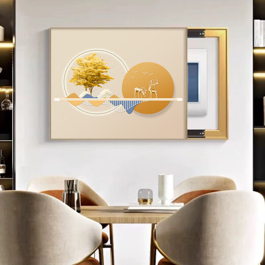 Pintura de caja de medidor de lujo de luz moderna personalizada Cubierta de caja eléctrica atmosférica simple Pintura colgante Nuevo interruptor multimedia pared T12588 55*45 acomodar la longitud horizontal 45 altura vertical 35 hidráulico