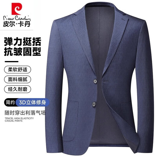 Pierre Cardin Business Thin Dünn elastischer Atmungsanzug 2025 Frühlings- und Herbst-Herren-Vater-Anzug Business High-End-Anzug Jacke 9928 Blau M 170/100-120jin [Jin gleich 0,5 kg]