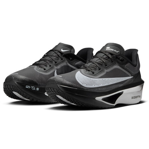 Nike NIKE Carbon Plate Running Shoes Men's Shock Absorbing ZOOM FLY 6 Sports Shoes FN8454-001 Black and White 42