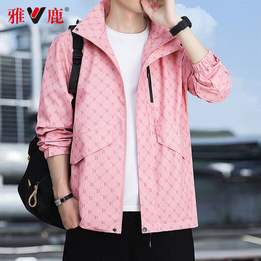 Yalu jacket men's spring and autumn trendy men's functional workwear jacket men's sports trendy brand tops trendy brand jacket 88888 black XL