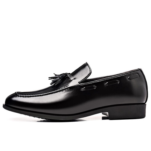 Voiture classique transfrontalière de grande taille British Business Casual Leather Shoes Youth Versatile Coréen Men's Chaussures noir 9923 38