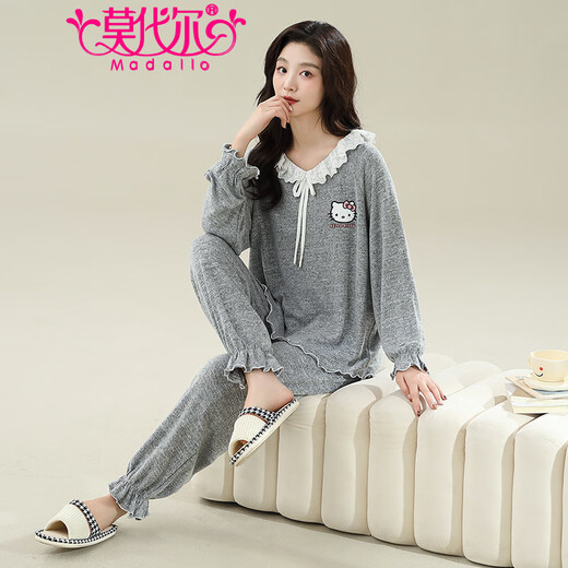 MODAL 2025 Nouveau pyjamas de dessins animés pour les femmes au printemps et à l'automne Coton pantalon à manches longues douces vêtements pour deux pièces d'été.