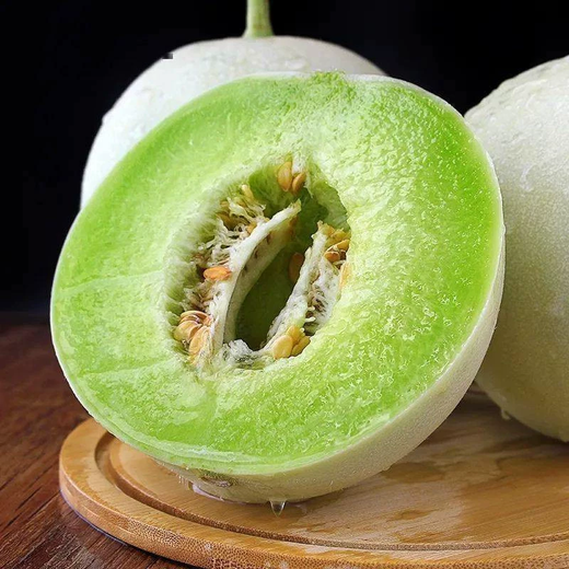 Xiangbin Jade Mushroom Melon Seed Seeds White Skin Green Flesh Super Sweet Ice Cream Xiangyugu Hami Melon Seeds Early Maturing Authentic Four Seasons Jade Mushroom Melon Seeds 10 Original