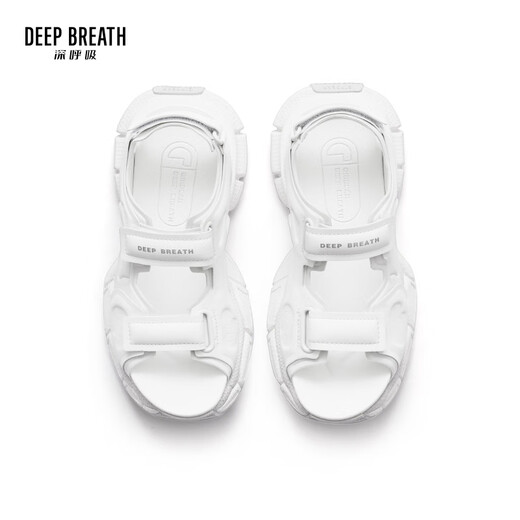 DEEP BREATH深呼吸女鞋休闲魔术贴厚底凉鞋女AX14110 白 34