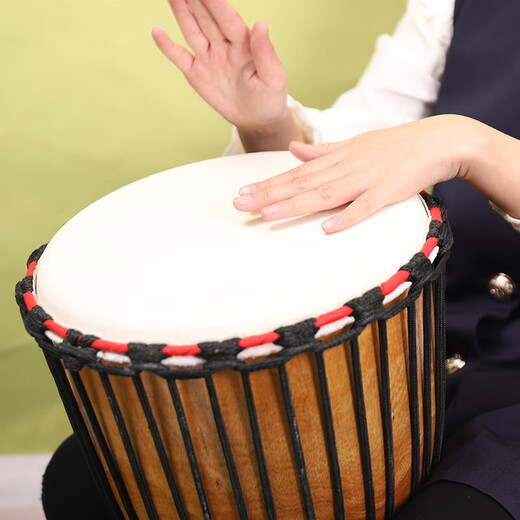 Jaek Dante African Drum Professional Performance Master Drum Teaching Percussion Instrument Old Goatskin Indonesian African Hand Tank Standard Standard Rouge de 12 pouces (Big Gift Pack)