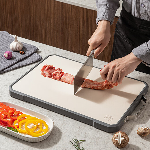 Konbach solid wood chopping board antibacterial and mildew-proof chopping board ebony PE double-sided cutting board large 43*30cm