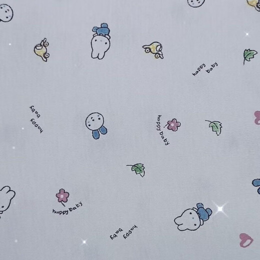 筏芯纯棉尿布新生婴儿可洗儿吸水宝宝片透气介子全棉针织秋裤料 白色小兔10片*1包（送尿布扣1条） 1片装 4545