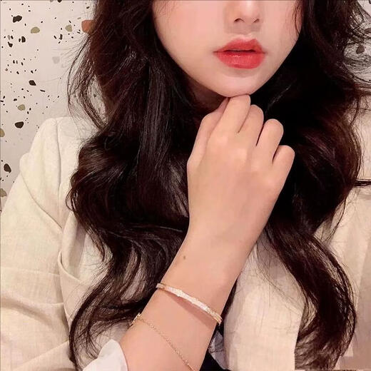 Yage 18K rose gold baby's breath bracelet for women counter version AU750 color gold full diamond bracelet real gold moissanite does not fade real gold electroplating 18k rose gold - size 16 wide version