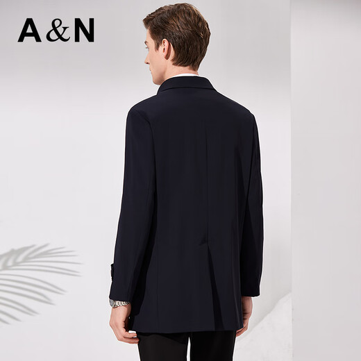 Antonio's flat, crisp & easy-care mid-length lapel windbreaker for men, spring and autumn business casual men's jacket