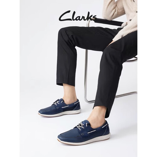 
Qile Clarks City Outdoor Series Men's Shoes New Products of Casual Leather Shoes Non-Slip and Wear-Resistant Outdoor Shoes Men Blue 44