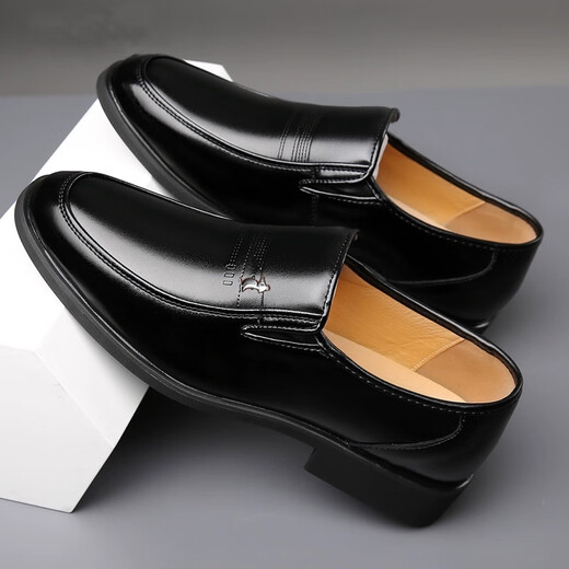 Star-head Woodpecker Leather Shoes Men's 100% All-Cow Leather Men's Shoes New 2025 Spring Men's Genuine Leather Business Formal Casual Dad Leather Shoes XT231 Black 42