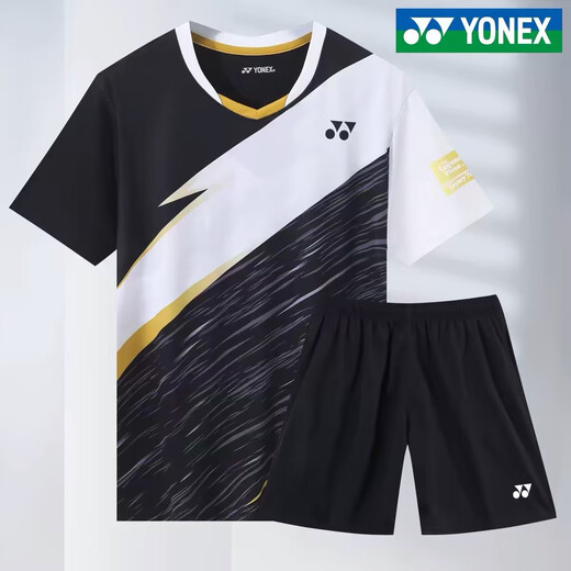 2025新款羽毛球服王者之志男女短袖大赛服速干运动比赛训练服定制 7022男款上衣 L