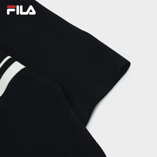 Fila Offizielles Frauenkleid 2025 Sommer Neue Mode lässig einfache schlanke kurzärmelige Rock, Black-Bk S 160/80A/S