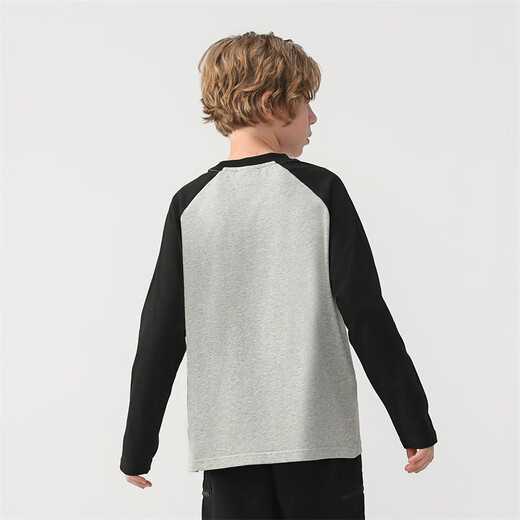 Jeep Children's Clothing Boys Camiseta 2025 Spring and Autumn New Style For Children Girls mangas largas y niños grandes Versátiles simples mangas largas casuales NT3892 metros marrones 130 cm [Altura sugerida 125-135]