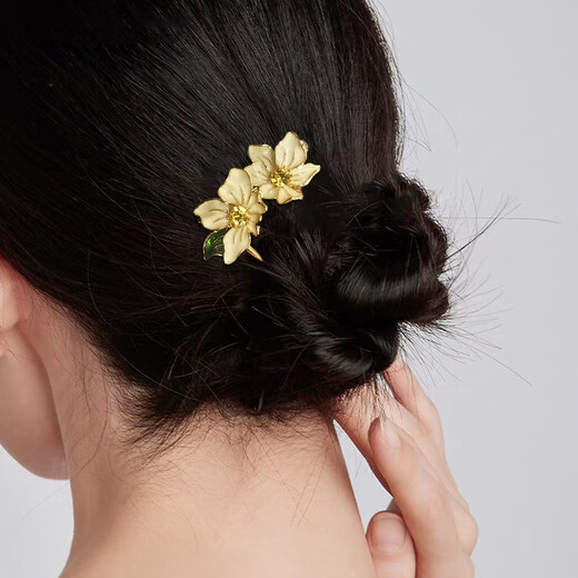 Kamalun (KAMALUN) elegant flower hairpin high-end comb hairpin 2025 new U-shaped hairpin temperament new Chinese style cheongsam headwear hairpin + brand gift box without engraving