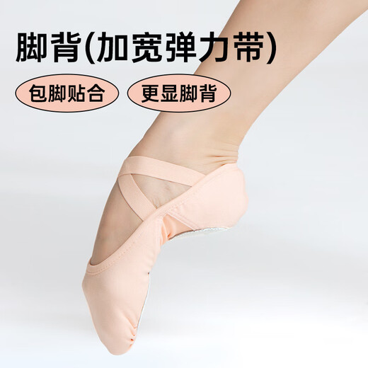Baiwu Dance Garden Baiwu Children's Dance Shoes for Women's Soft Sole Professional Stretch Cloth Practice Dance Shoes 121131010 Meat Powder 37