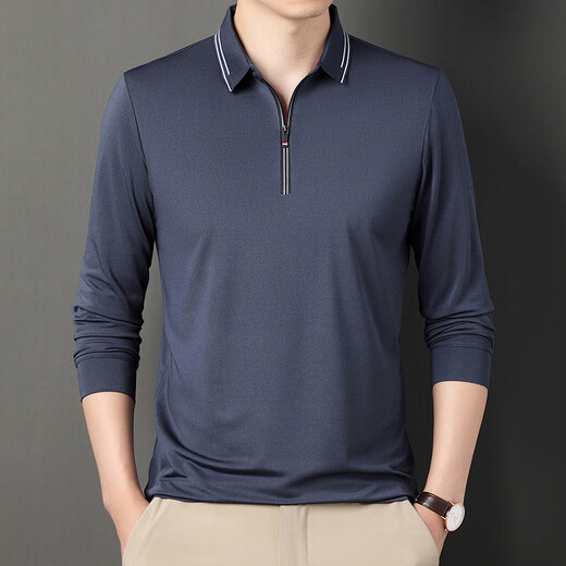 Playboy (Playboy) Ice Seide Schnelltrocknendes Longe-Longe-T-Shirt mit Reißverschluss Frühling und Sommer mittleren Alters mit halbärmeligem Daddy Top Polo-Hemd 6621 Weißer XL 175 (135-155jin [Jin gleich 0,5 kg]))