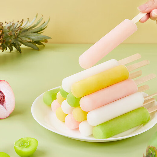 Meiji juice popsicles (grape, white peach, pineapple, coconut) 32g*16 popsicles in color box
