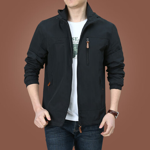 Playboy Charge Coat Men's Spring and Autumn Men's American Auth con Viento a prueba de viento a prueba de viento a prueba de viento para hombres Autumn Sports Blue oscuro 9888 sin vellón M