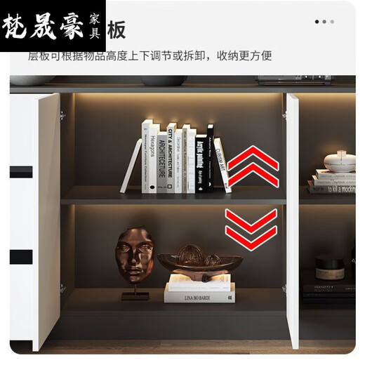 JPHZNB2025新款餐边柜高柜一体靠墙现代简约轻奢客厅餐厅家用茶水酒柜收 款12240*40*220包安装