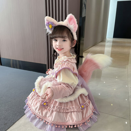 G.DUCKKIDS小黄鸭童装玲娜贝尔公主裙夏季女童连衣裙洋气洛丽塔宝宝生日裙子 6621春秋款 90 尺码1~2岁【 80-90cm】