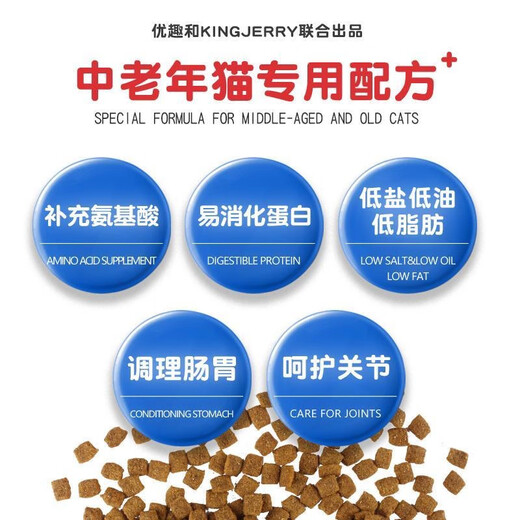 OIMGCATFOOD middle-aged and elderly cat food for senior cats aged 7 and above 15 years old, special for 12-year-old soft senior cats, 10-year-old senior cats, special cat food for senior cats 2.5kg
