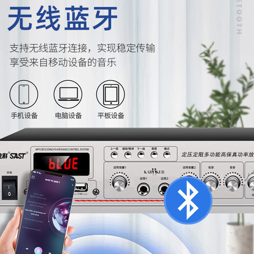 先科（SAST）6英寸吸顶音响套装喇叭定压蓝牙120W功放机公共广播系统吊顶家用门店会议背景组合10W音箱一拖二