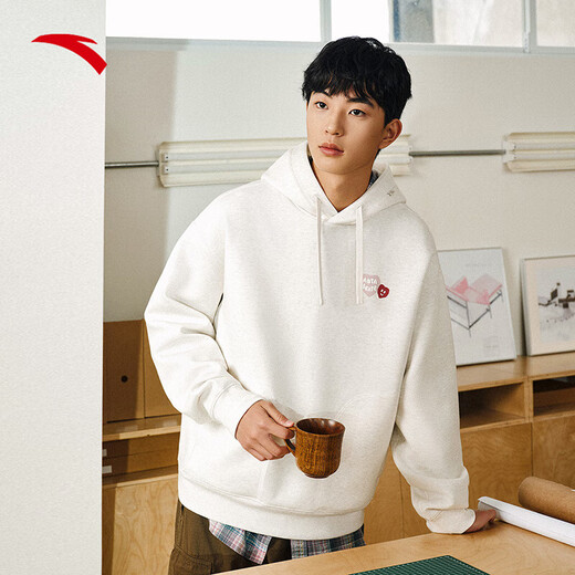 Anta (ANTA) skateboard culture men and women same elastic dynamic technology hooded sweatshirt pullover C3892 gray flower gray-1 M