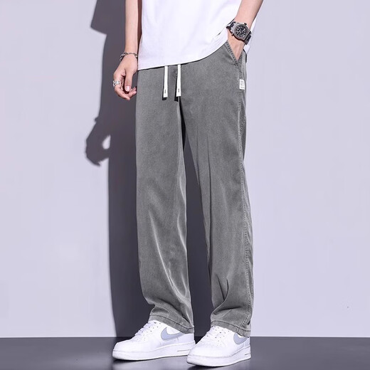 啄木鸟天丝牛仔裤男士春夏季薄款宽松凉感冰丝直筒裤运动休闲高端长裤子 1048浅蓝色 XL /125-155斤