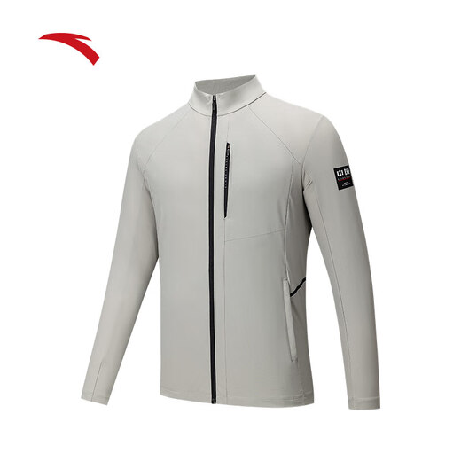Anta standing collar knitted sports jacket for men's summer new ice silk stretch fitness running jacket 152527712